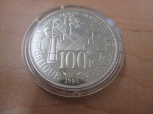 フランス銀貨（裏）の画像です