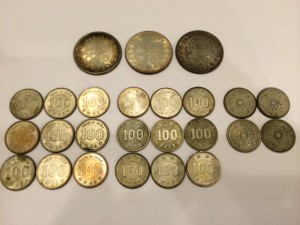 銀貨1000円 100円