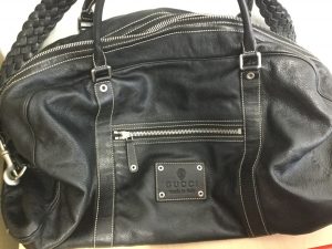 グッチ　２WAY ショルダーハンドバッグ　ブラックレザー