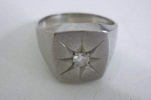 Pt900リング　メレD0.13ct 18g (1)