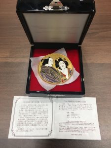 人形浄瑠璃文楽七宝章牌 買取 純銀 造幣局製 記念メダル 買取　高価買取　千種　鶴舞