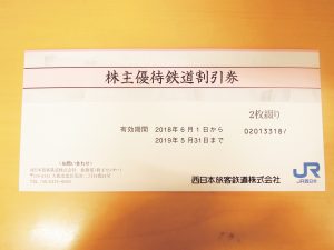 JR西日本株主優待鉄道割引券 大吉今里店