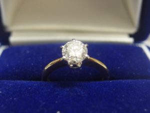 K18/Pt900 リング ダイヤモンド 0.73ct