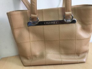 CHANEL シャネル キャビアスキン トートバッグ チョコバー ベージュ