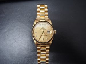 ROLEXのDAY-DATE 金無垢時計をお買取りしました大吉カラフルタウン岐阜店です。